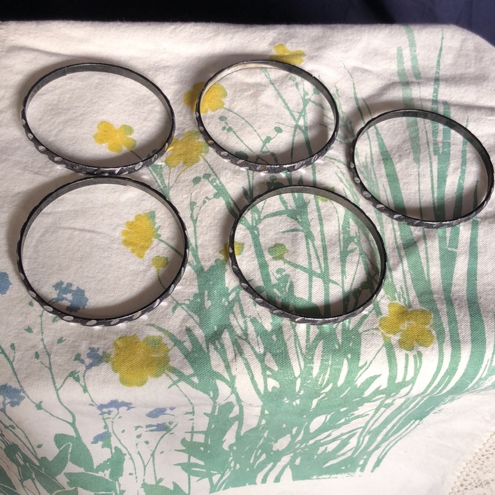 Black tin bangle stack - Picture 3 of 3